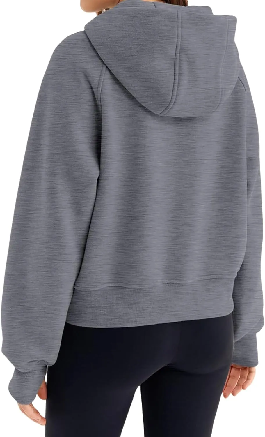 Hoodies for Women Zip Up Jacket Cropped Hoodie Fleece Oversized Sweatshirt Fall Outfits Y2K Winter Clothes Thumb Hole