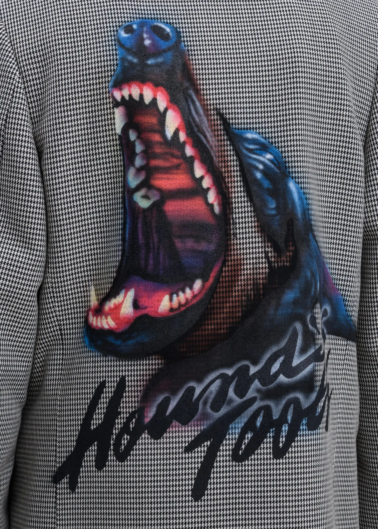 Houndstooth Pe/W Hand-Painted Long Tailored Jacket