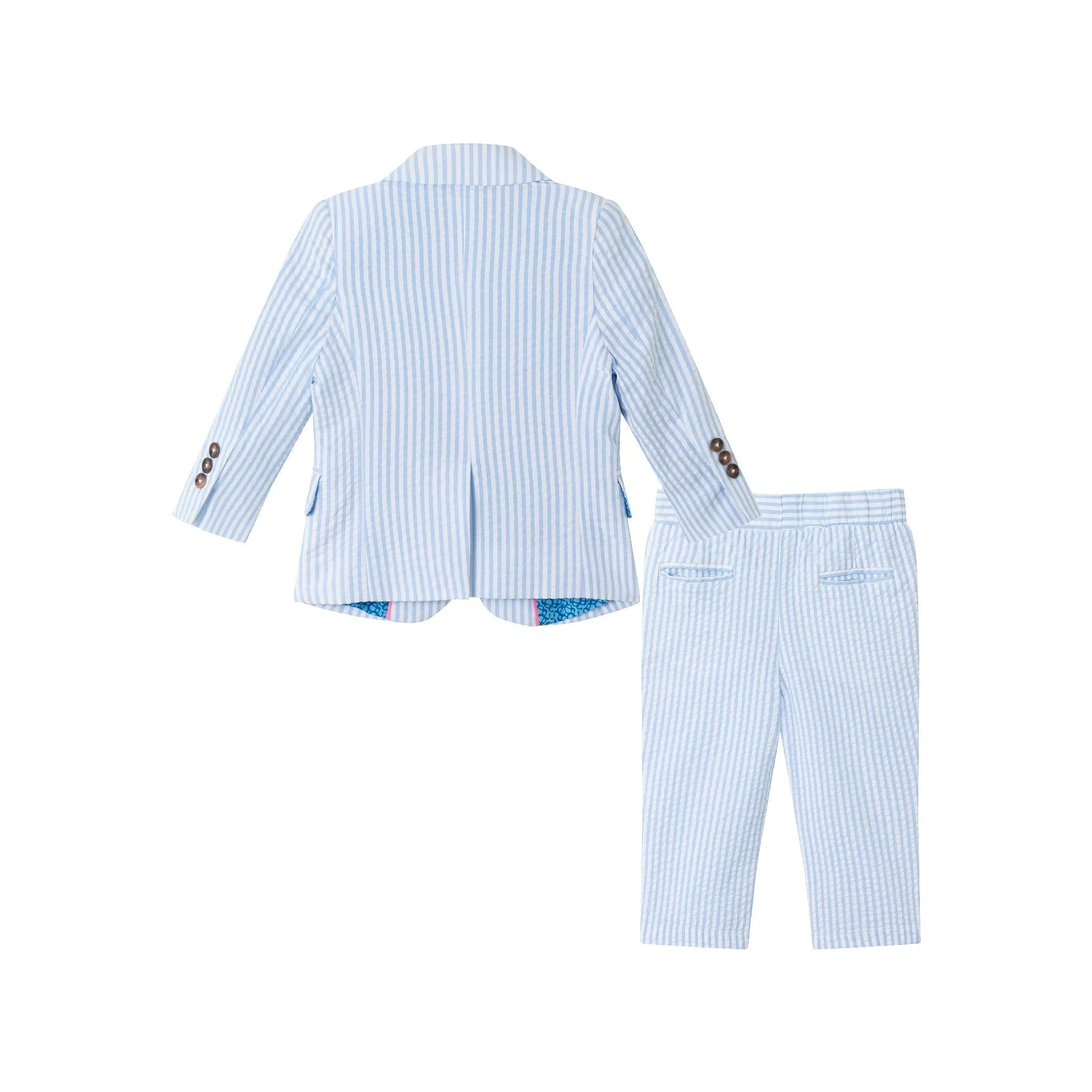 Infant (9-24M) Suit Set | Blue Pinstripe