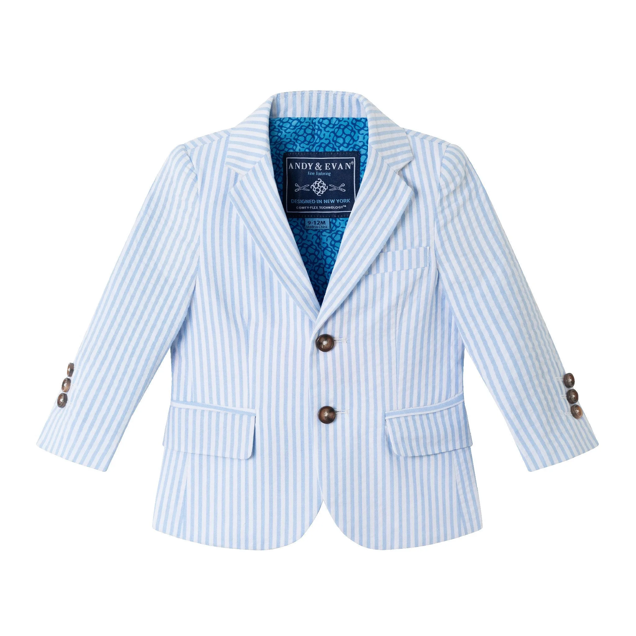 Infant (9-24M) Suit Set | Blue Pinstripe