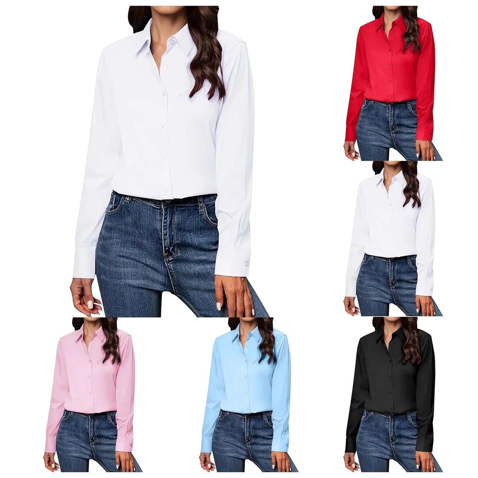 Ivyshape | Chic White Button-Up Shirt for Women
