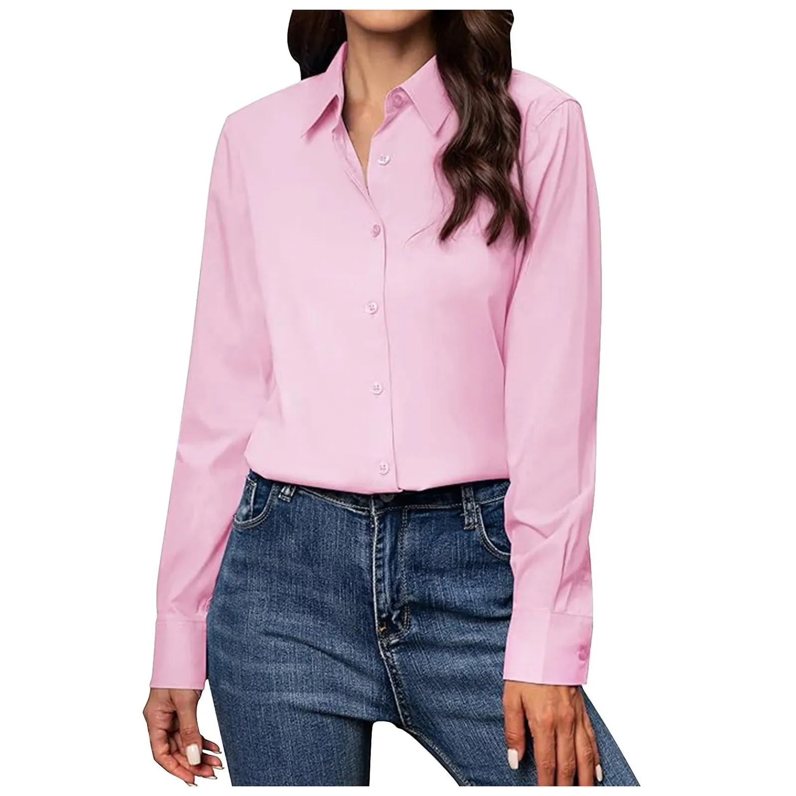 Ivyshape | Chic White Button-Up Shirt for Women