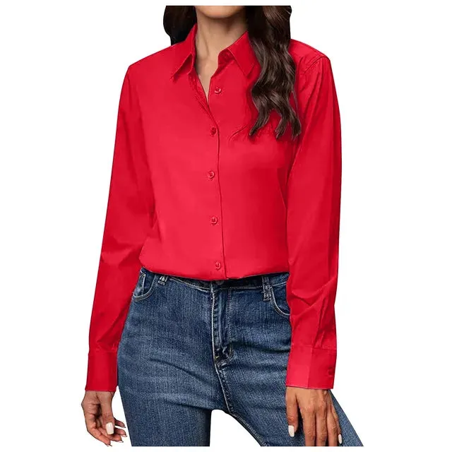 Ivyshape | Chic White Button-Up Shirt for Women