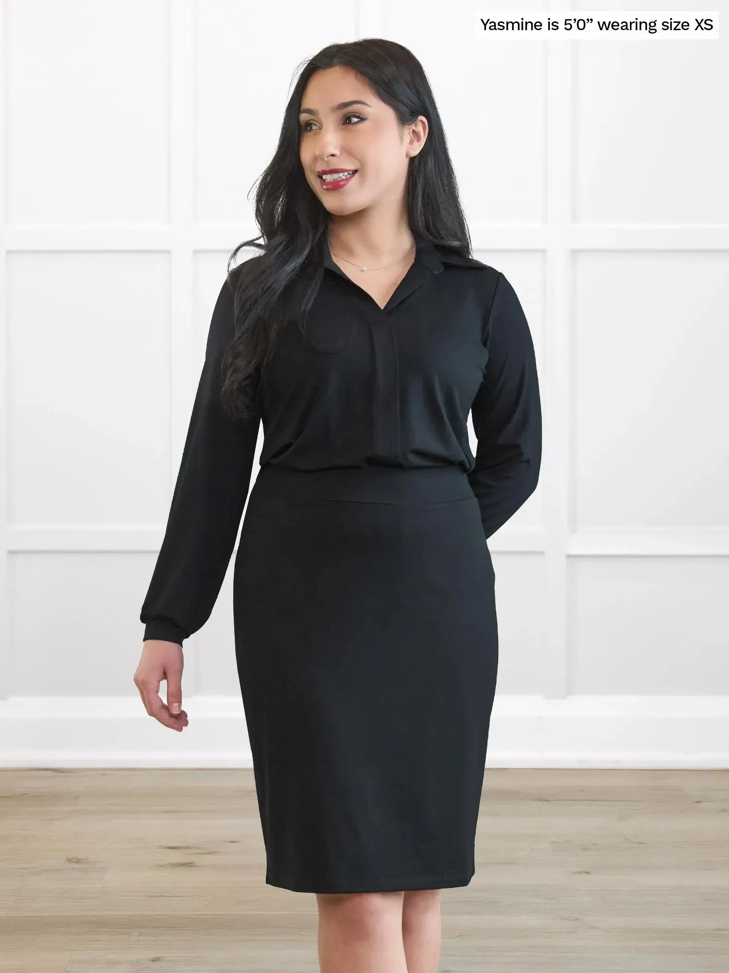 Jilly pull-on pencil skirt