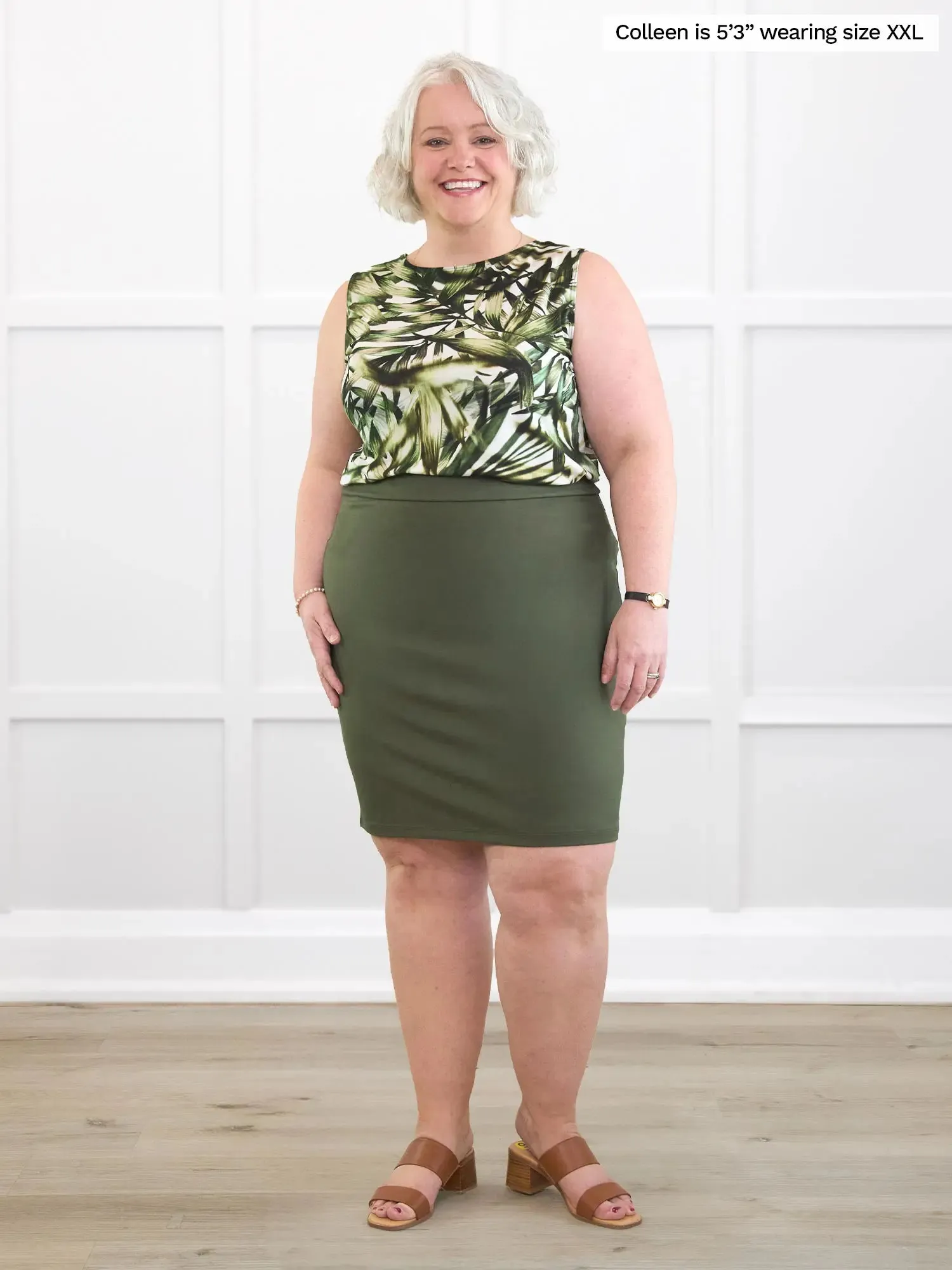 Jilly pull-on pencil skirt