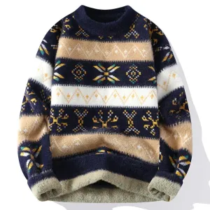 Knitmania | Vintage Printed Cashmere Sweater for Men