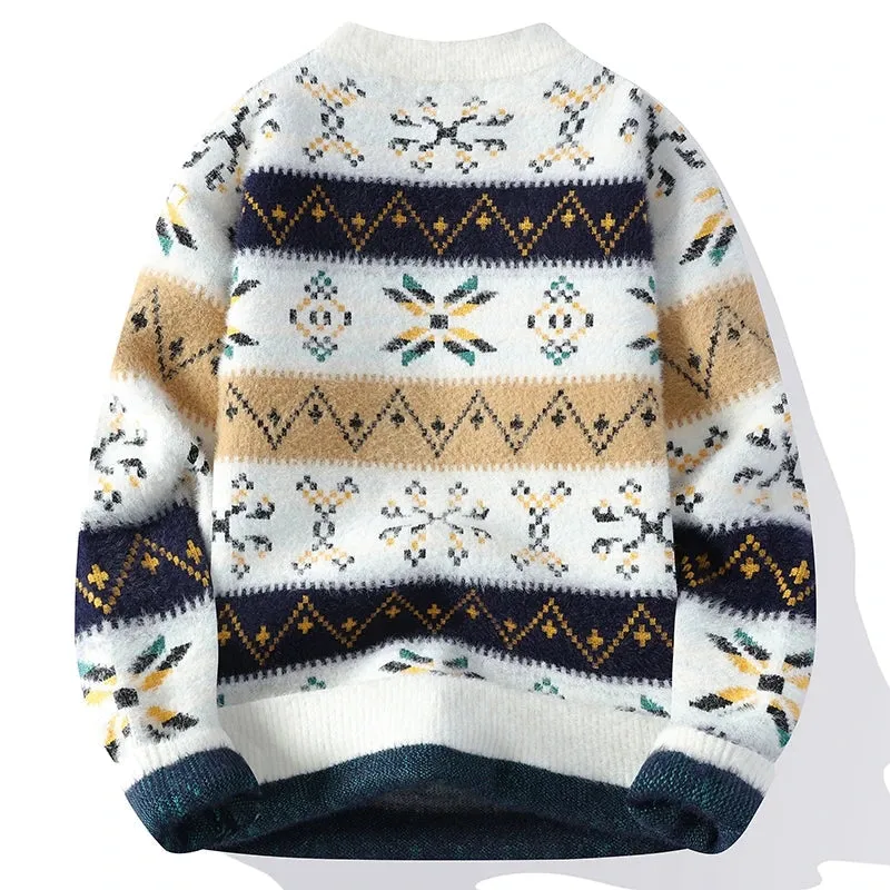Knitmania | Vintage Printed Cashmere Sweater for Men