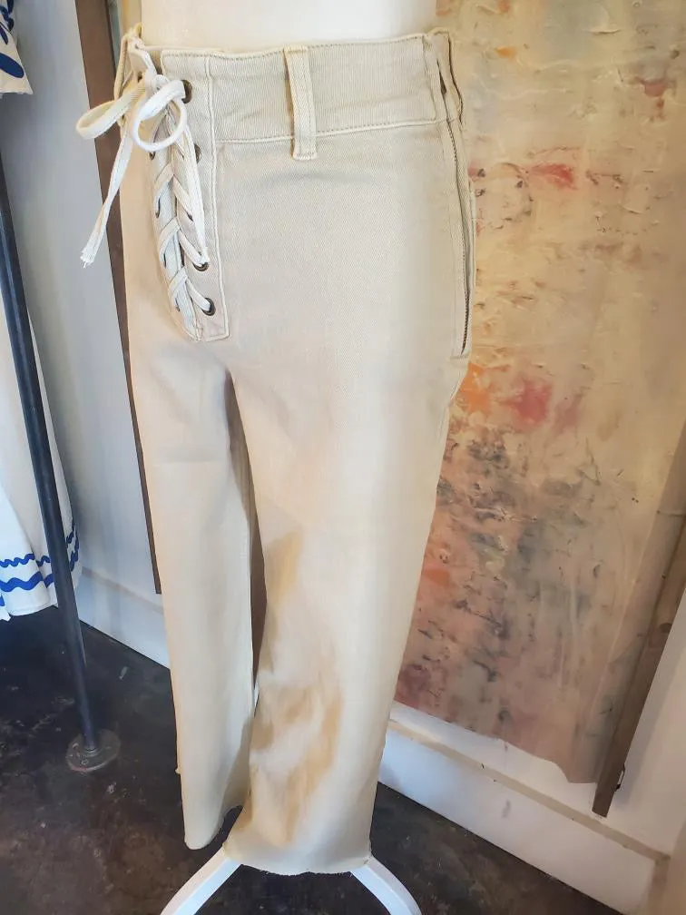 lace Up Front Detail Stretch Pants