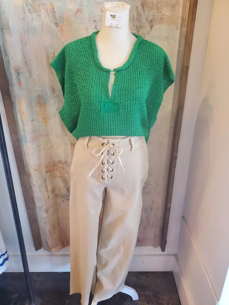 lace Up Front Detail Stretch Pants