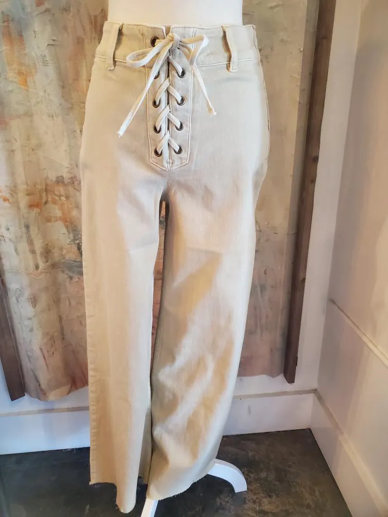 lace Up Front Detail Stretch Pants