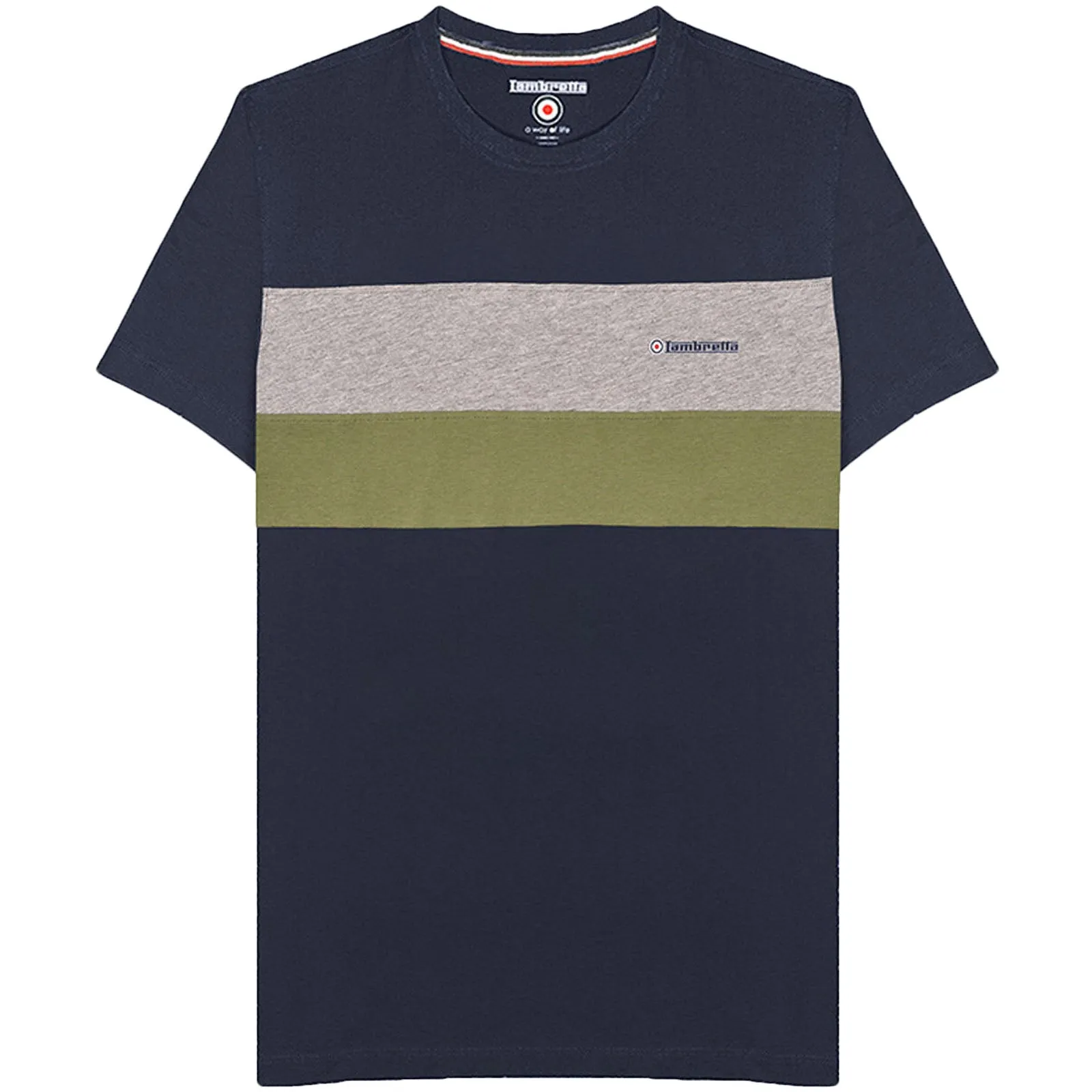 Lambretta Mens Panelled Casual T-Shirt