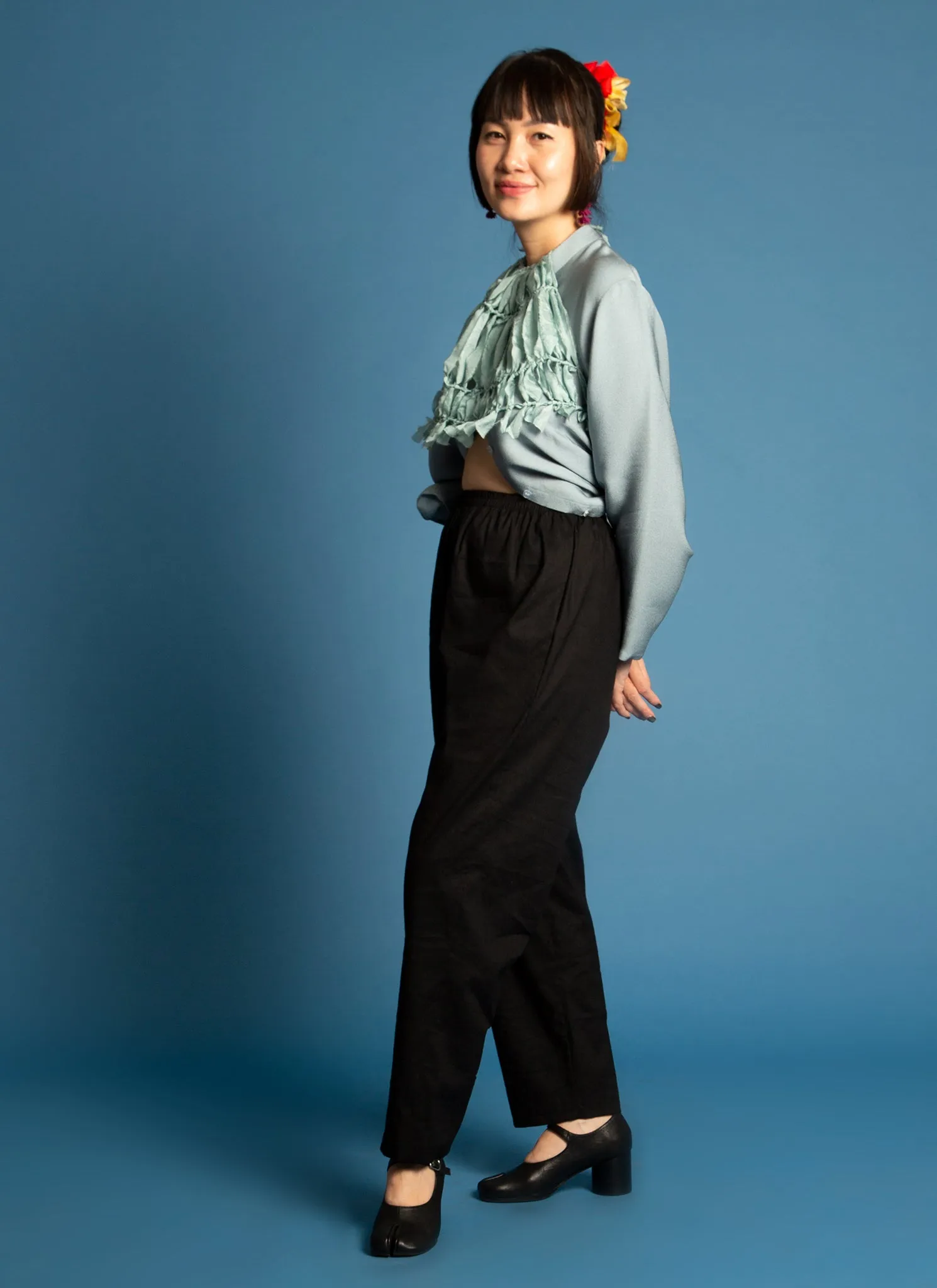 Le Pocket Tapered Pant w/ Elastic Waist in Black