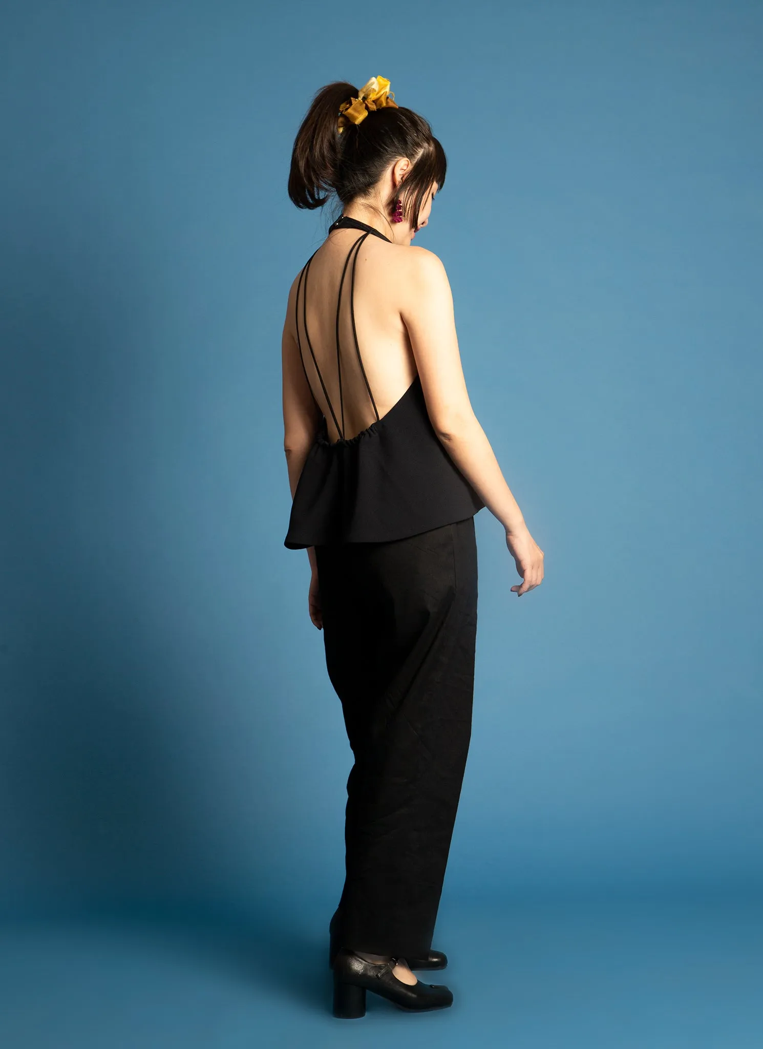 Le Pocket Tapered Pant w/ Elastic Waist in Black