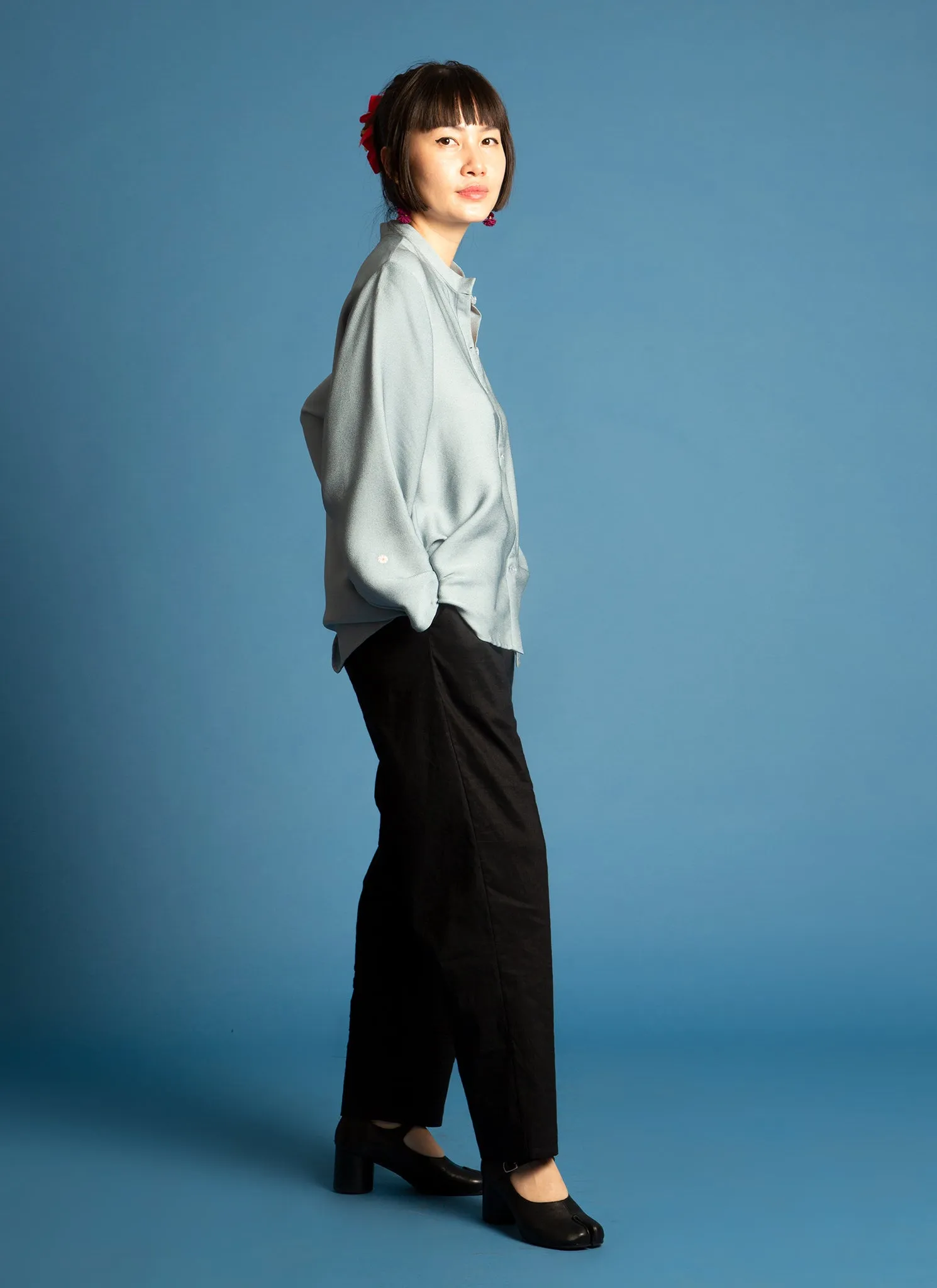 Le Pocket Tapered Pant w/ Elastic Waist in Black