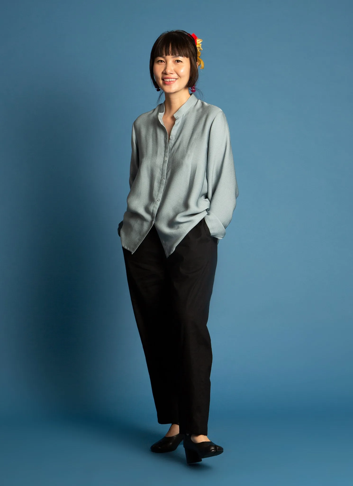 Le Pocket Tapered Pant w/ Elastic Waist in Black