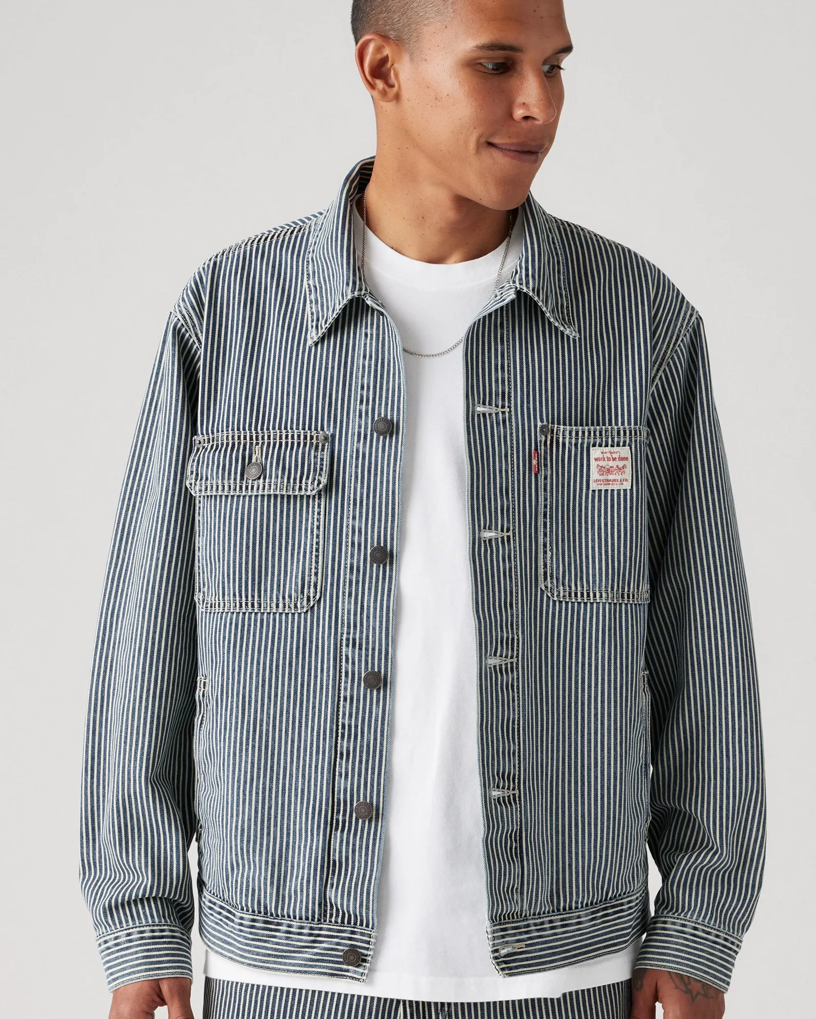 Levi's® Workwear Sunrise Trucker Jacket - Aged Railroad Stripe