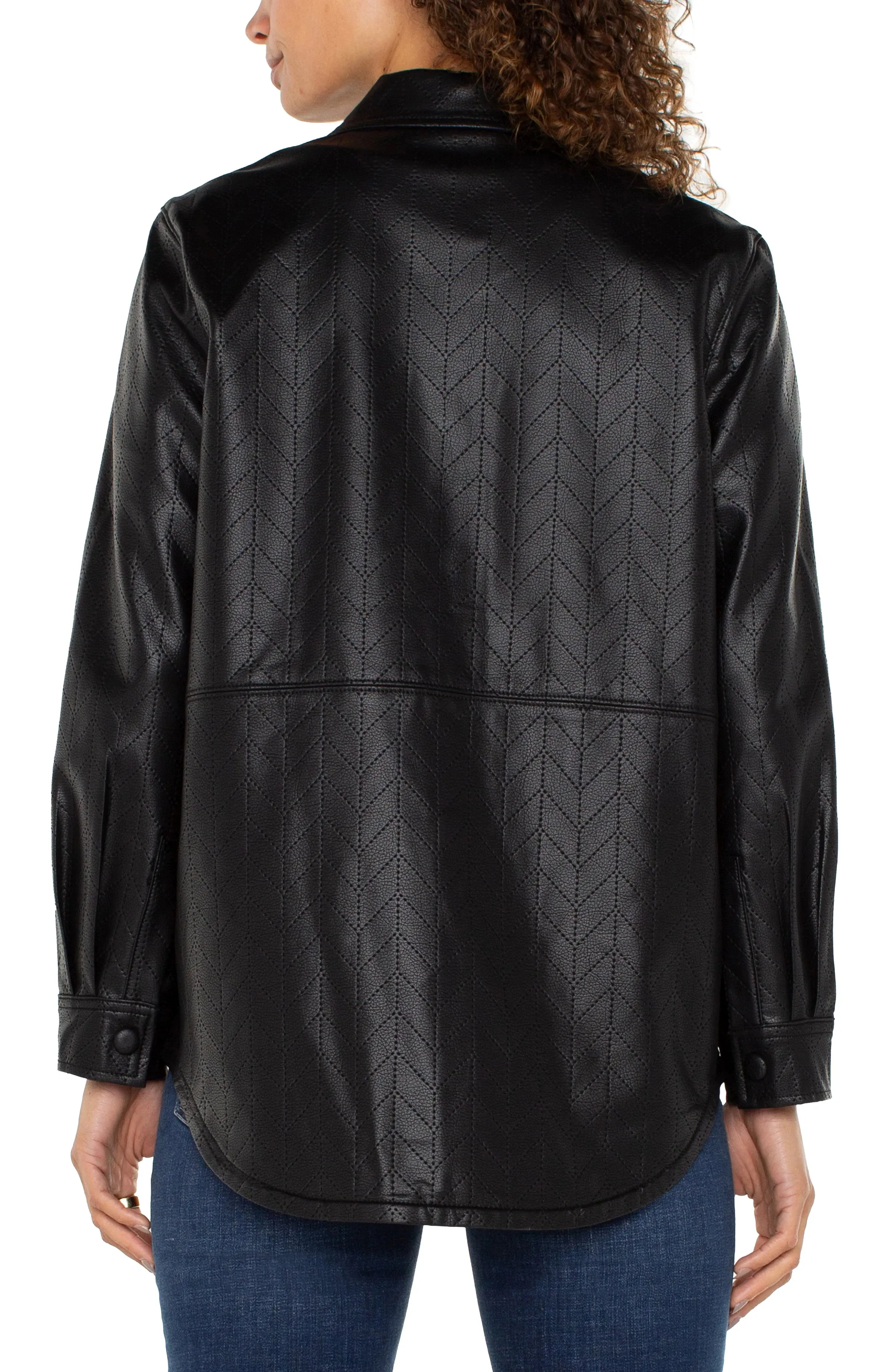 Liverpool: Seamed Shacket in Black Chevron
