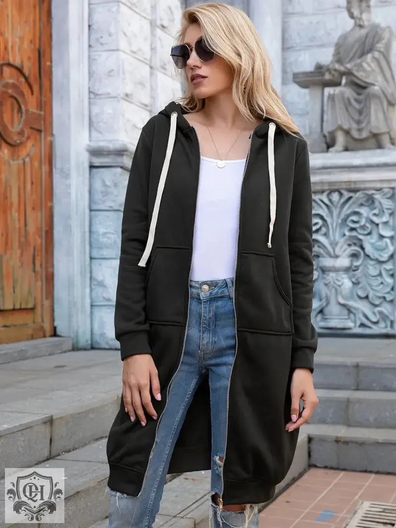 Long Solid Colour Hoodie