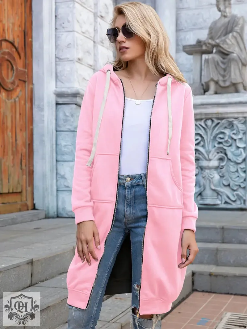 Long Solid Colour Hoodie