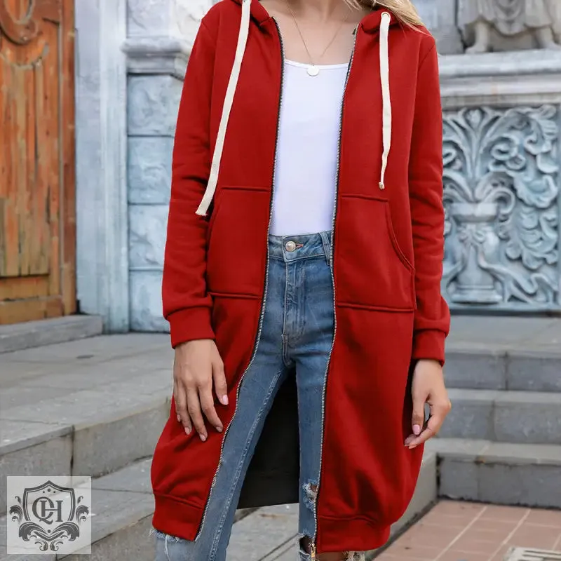 Long Solid Colour Hoodie