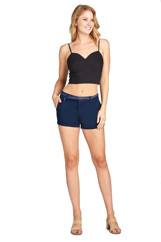Low Rise Cuffed Walking Shorts