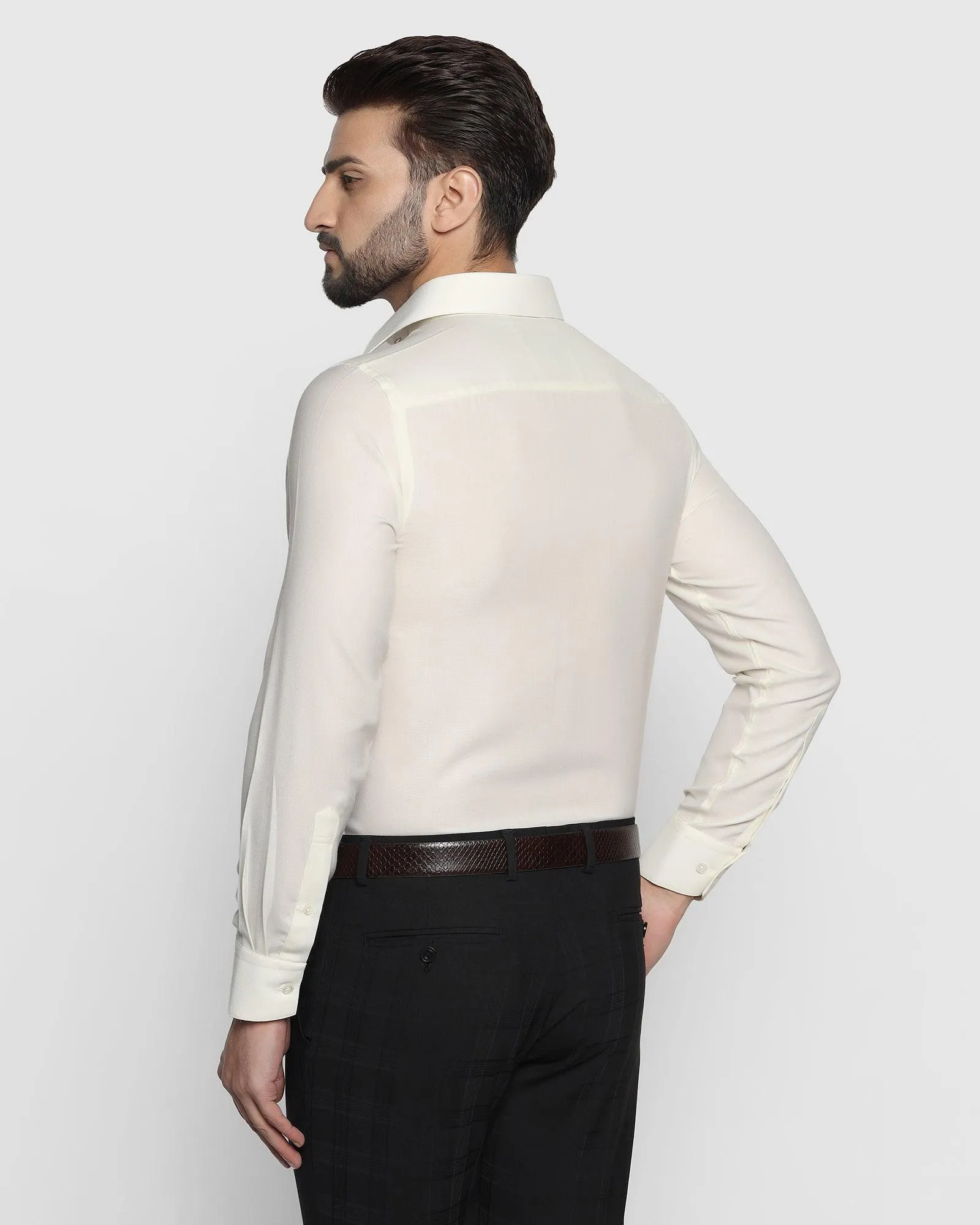 Luxe Formal Cream Solid Shirt - York