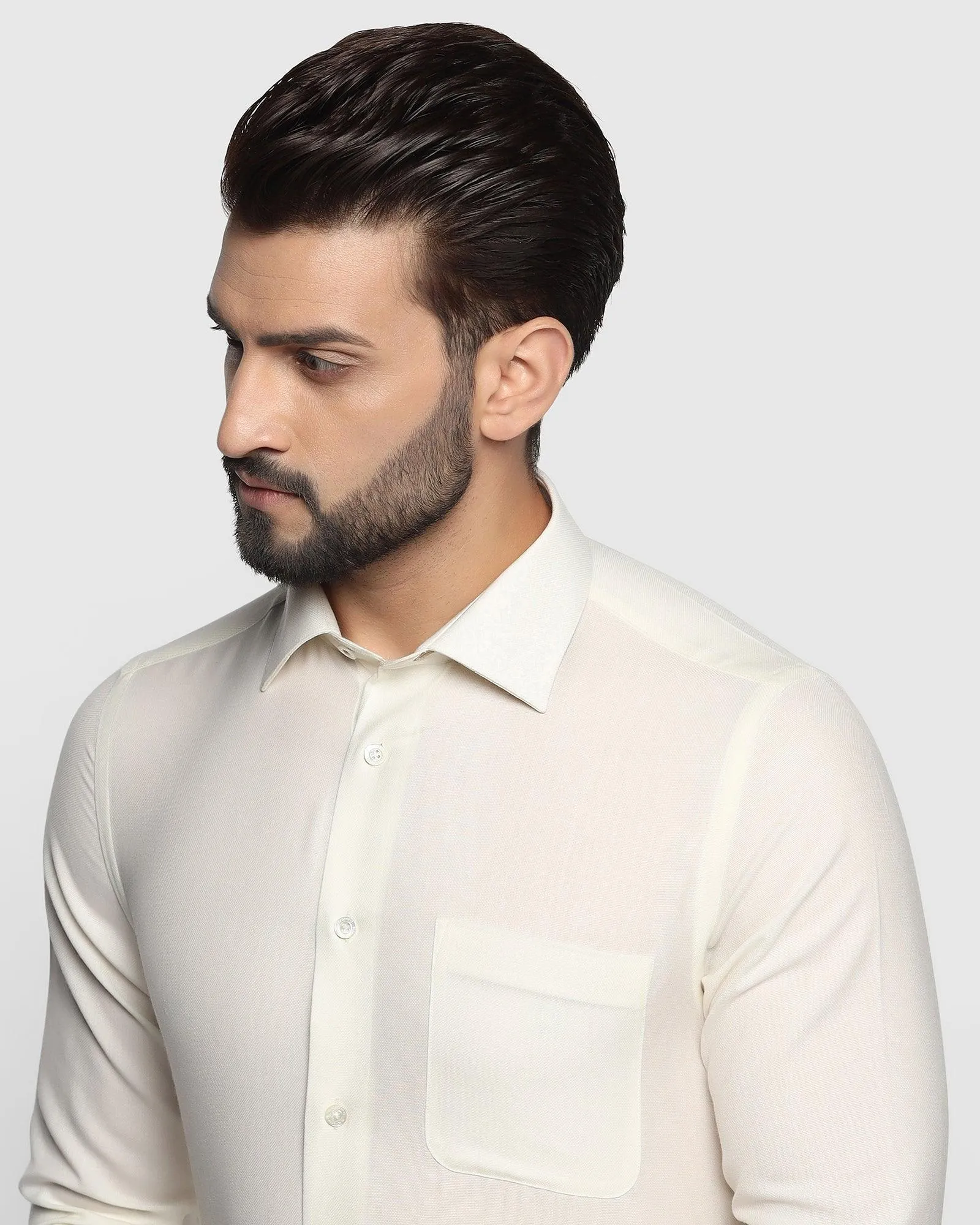 Luxe Formal Cream Solid Shirt - York