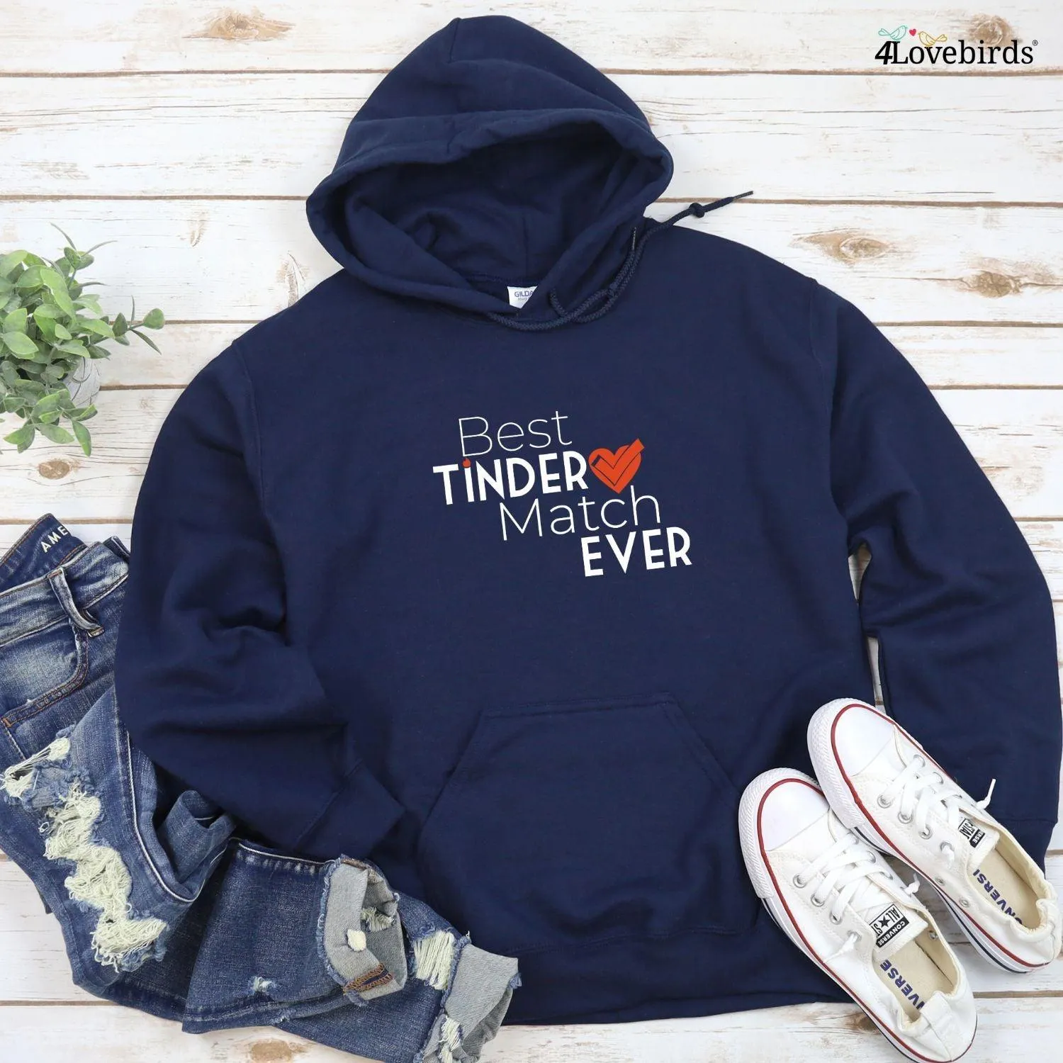 Matching Valentine's Day Set: Best Tinder Match Shirt & Hoodie | Men's Valentine Gift