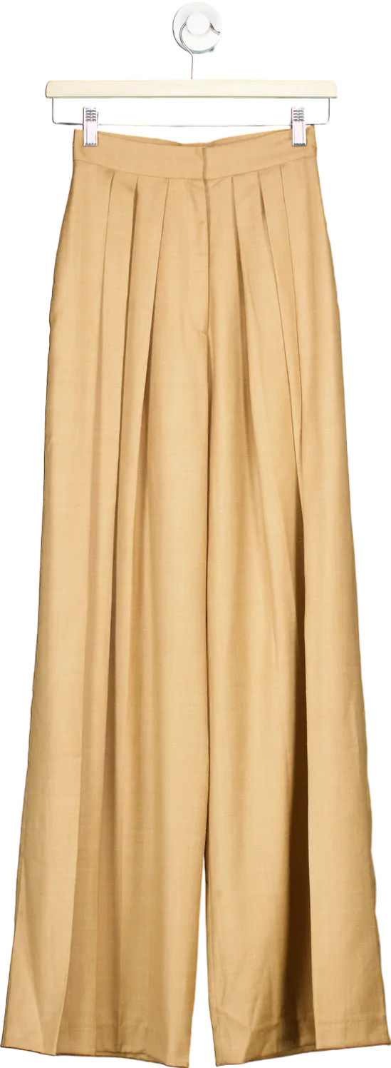 Matriel Beige Wide-Leg Trousers XS