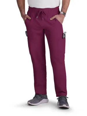 Men's 6-Pocket Drawstring Elastic Waist Neuro Pant - C601 - Wine