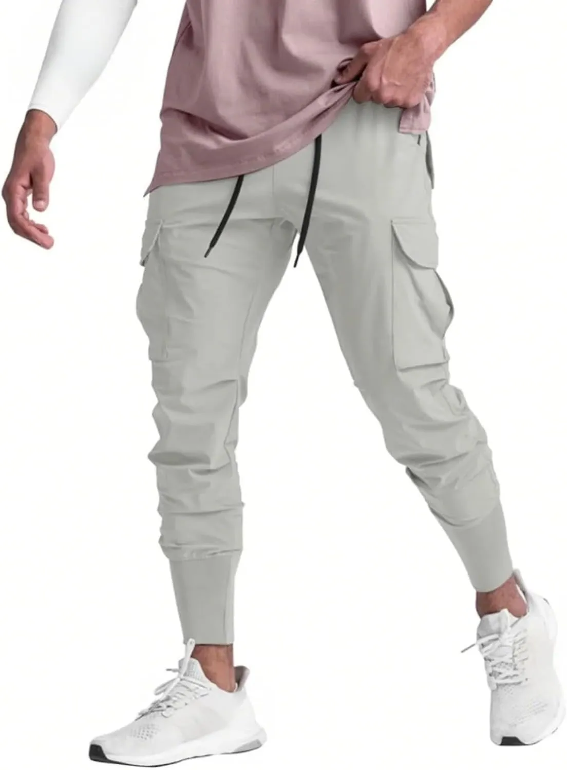 Men's Casual Pants Fitness Elastic Running Training Leg Drawstring Sweatpants
