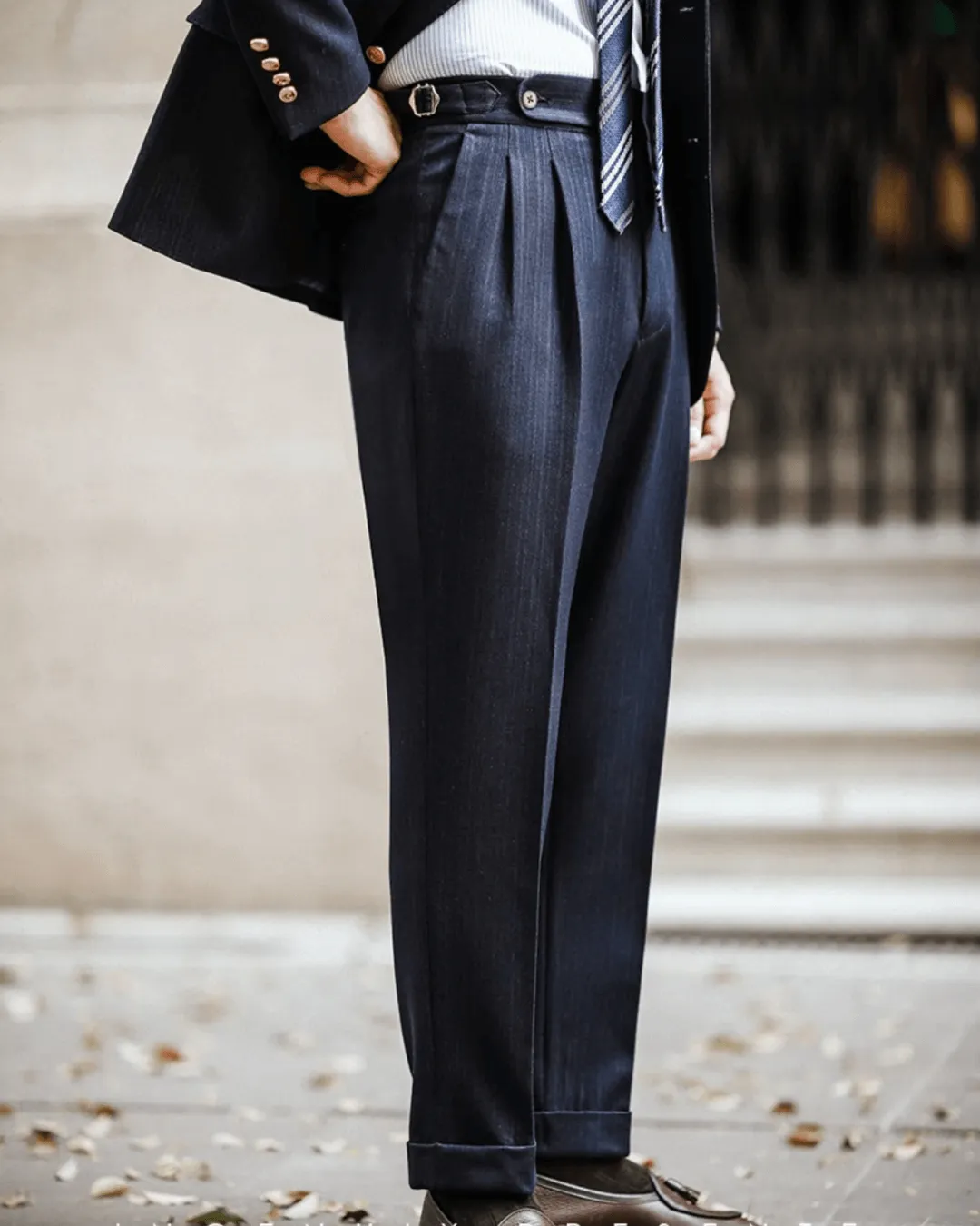Men's Non-Iron Draped Business Trousers