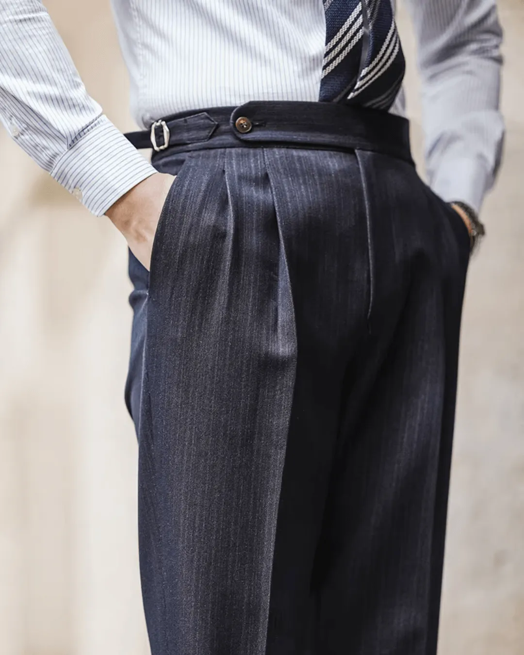 Men's Non-Iron Draped Business Trousers