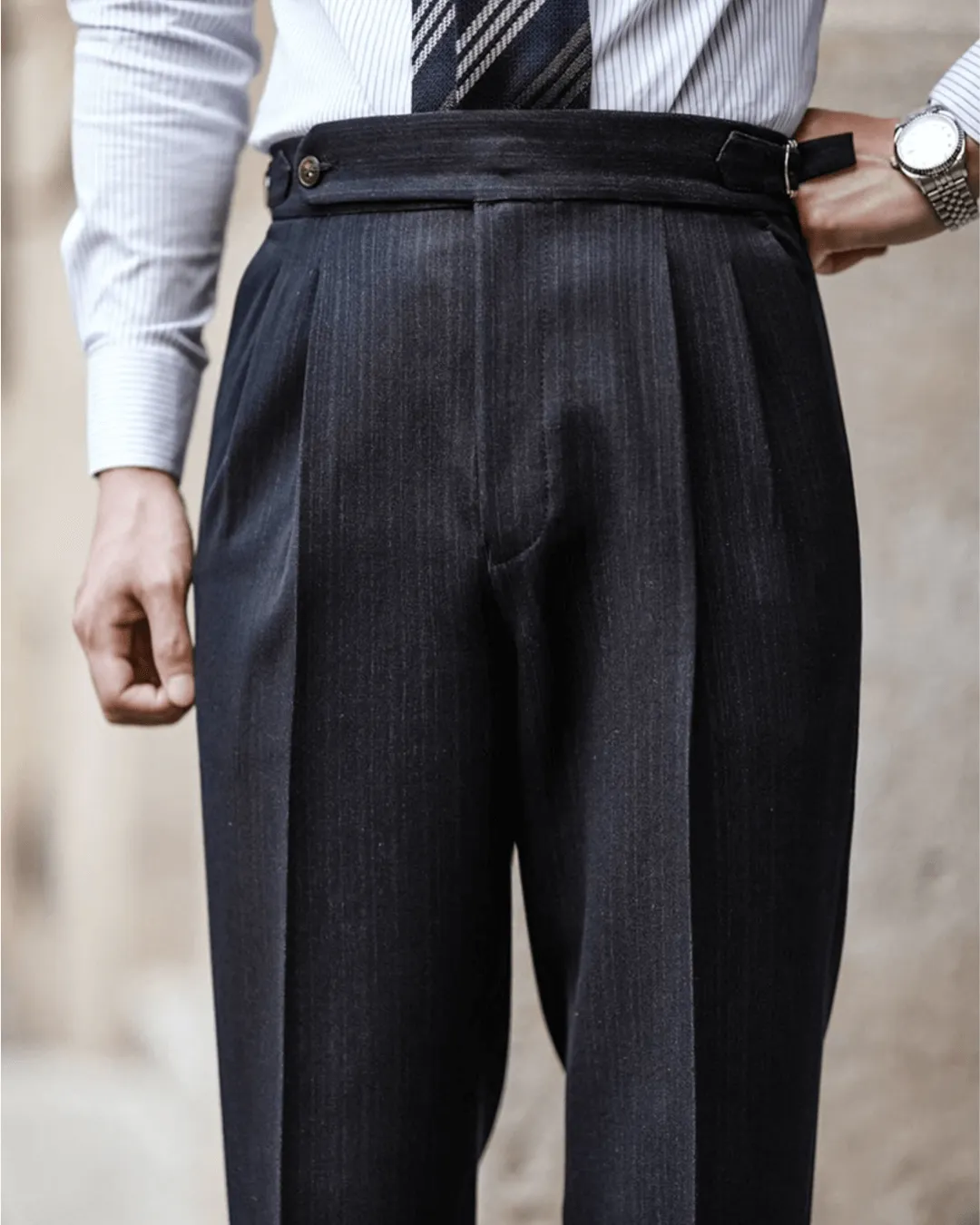 Men's Non-Iron Draped Business Trousers