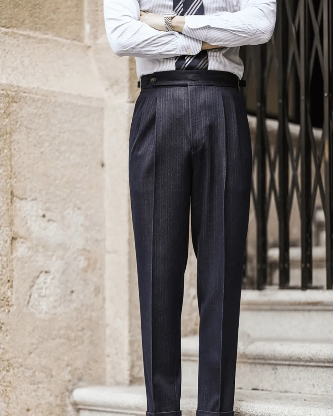 Men's Non-Iron Draped Business Trousers