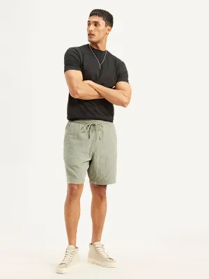 Men's Olive Relaxed Fit Shorts