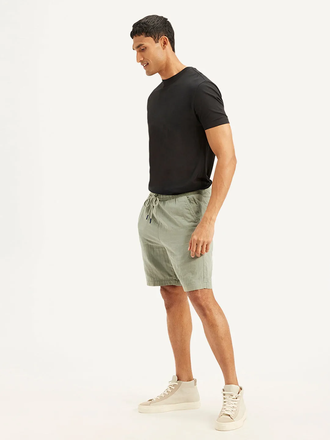 Men's Olive Relaxed Fit Shorts