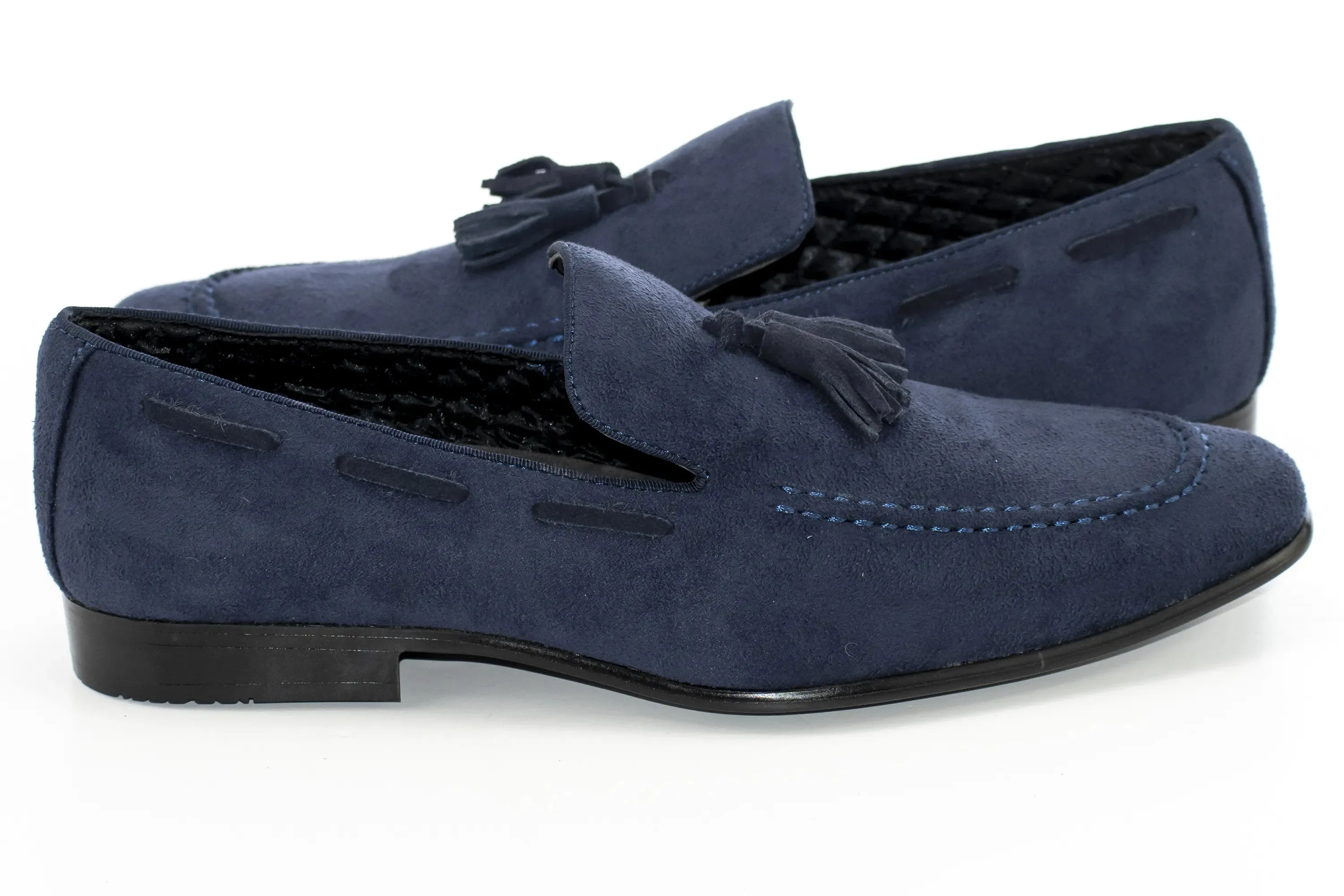 Navy Ultrasuede Loafer With Matching Tassels