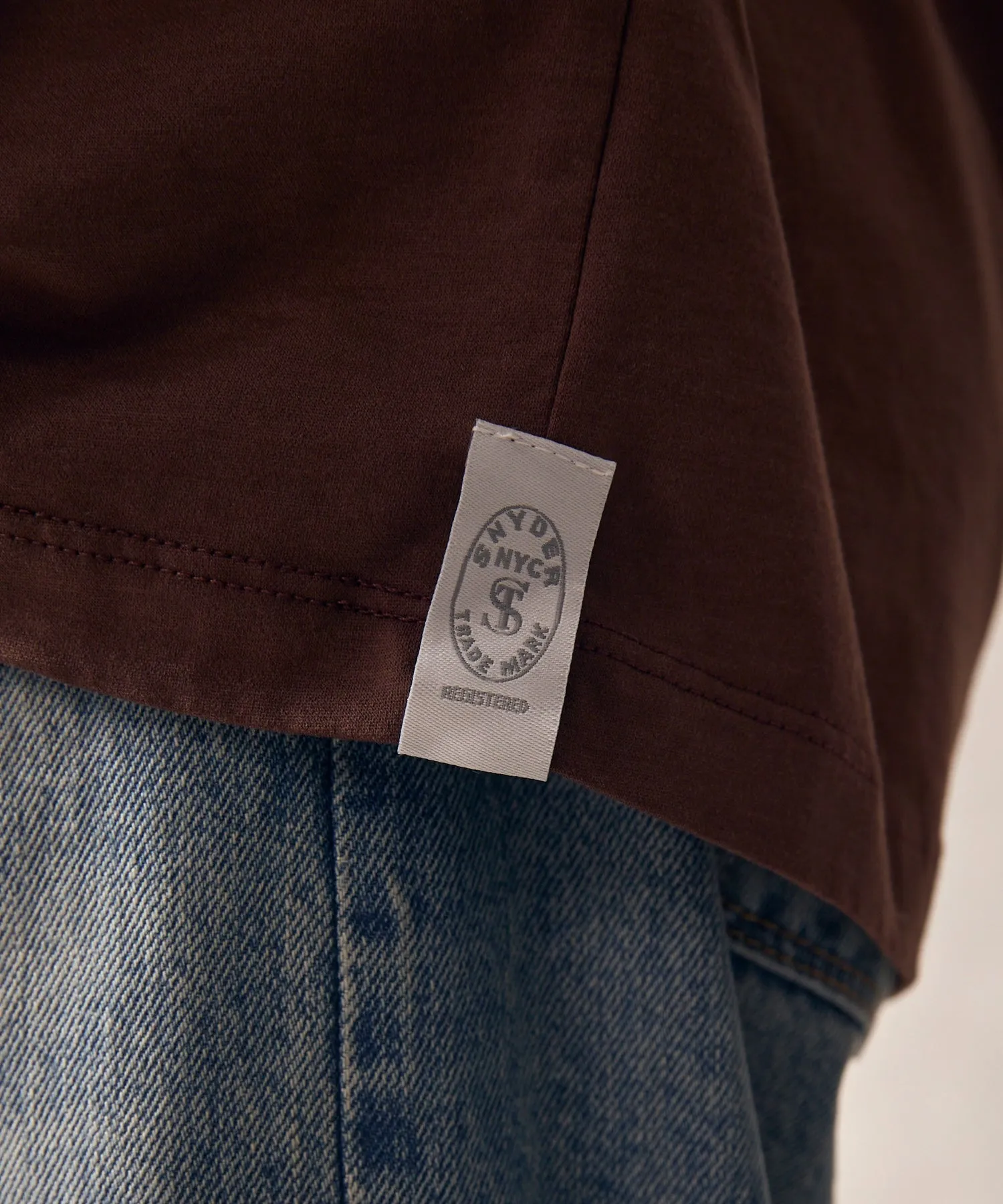 Oversized Luxe Jersey Tee in Toasted Brown
