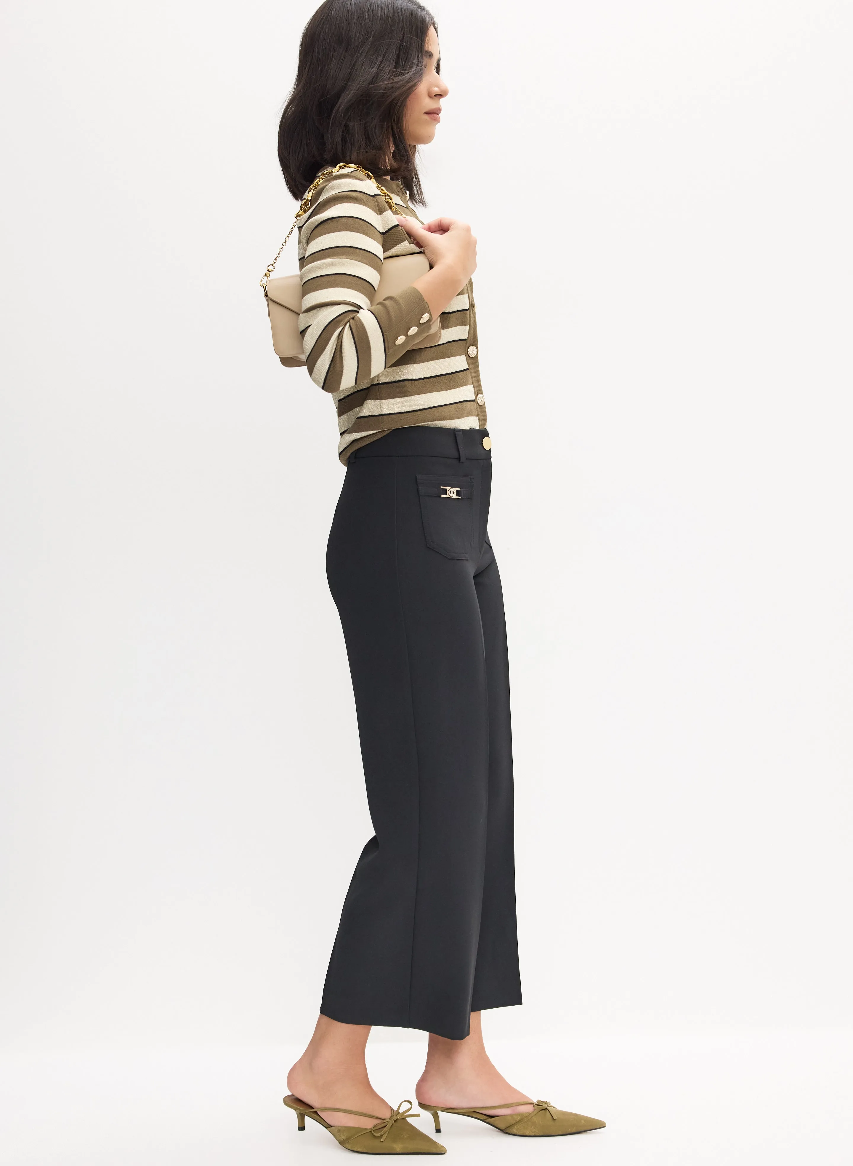 Pocket Detail Culotte Pants