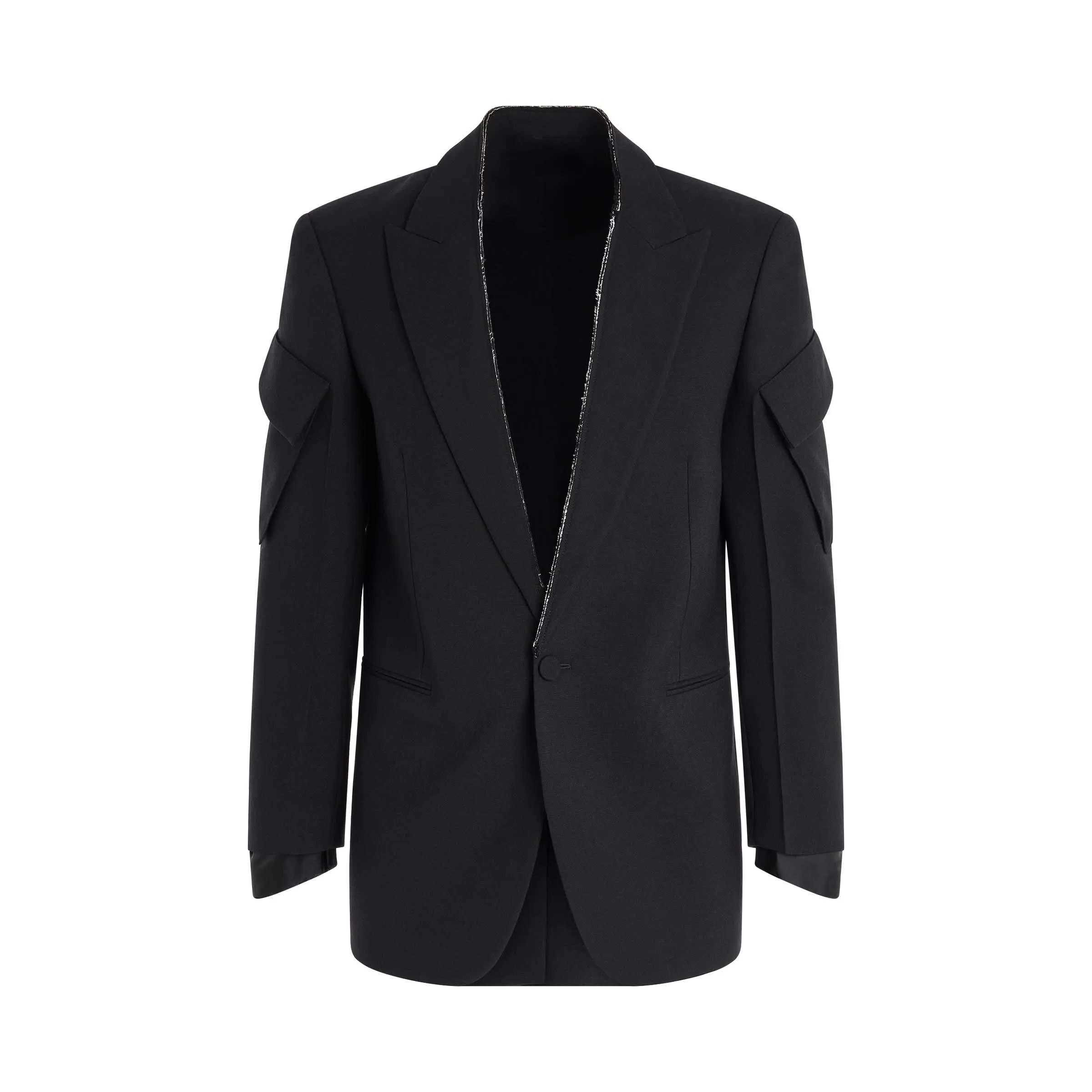 Pocket Sleeve Blazer in Black