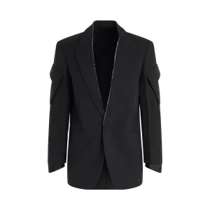 Pocket Sleeve Blazer in Black