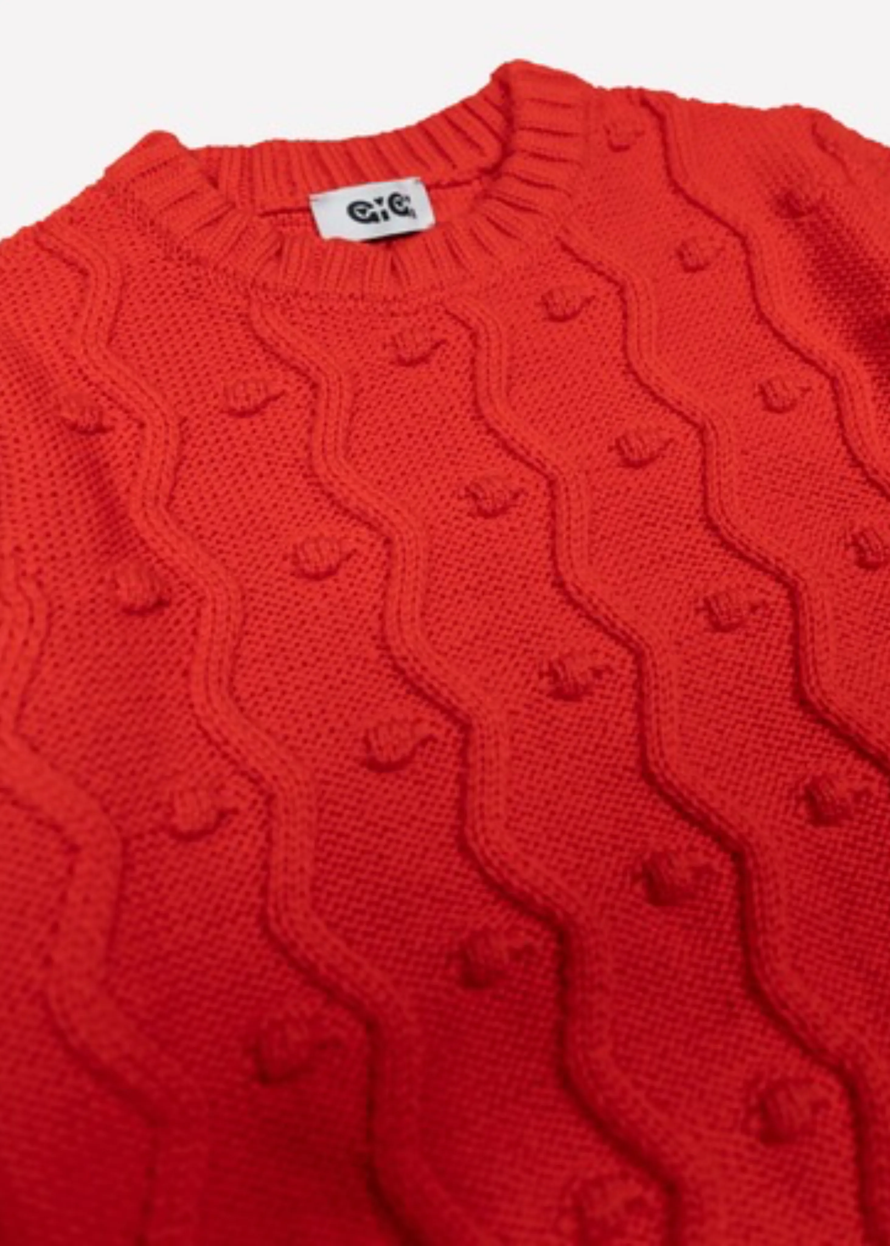 Pom pom sweater, red