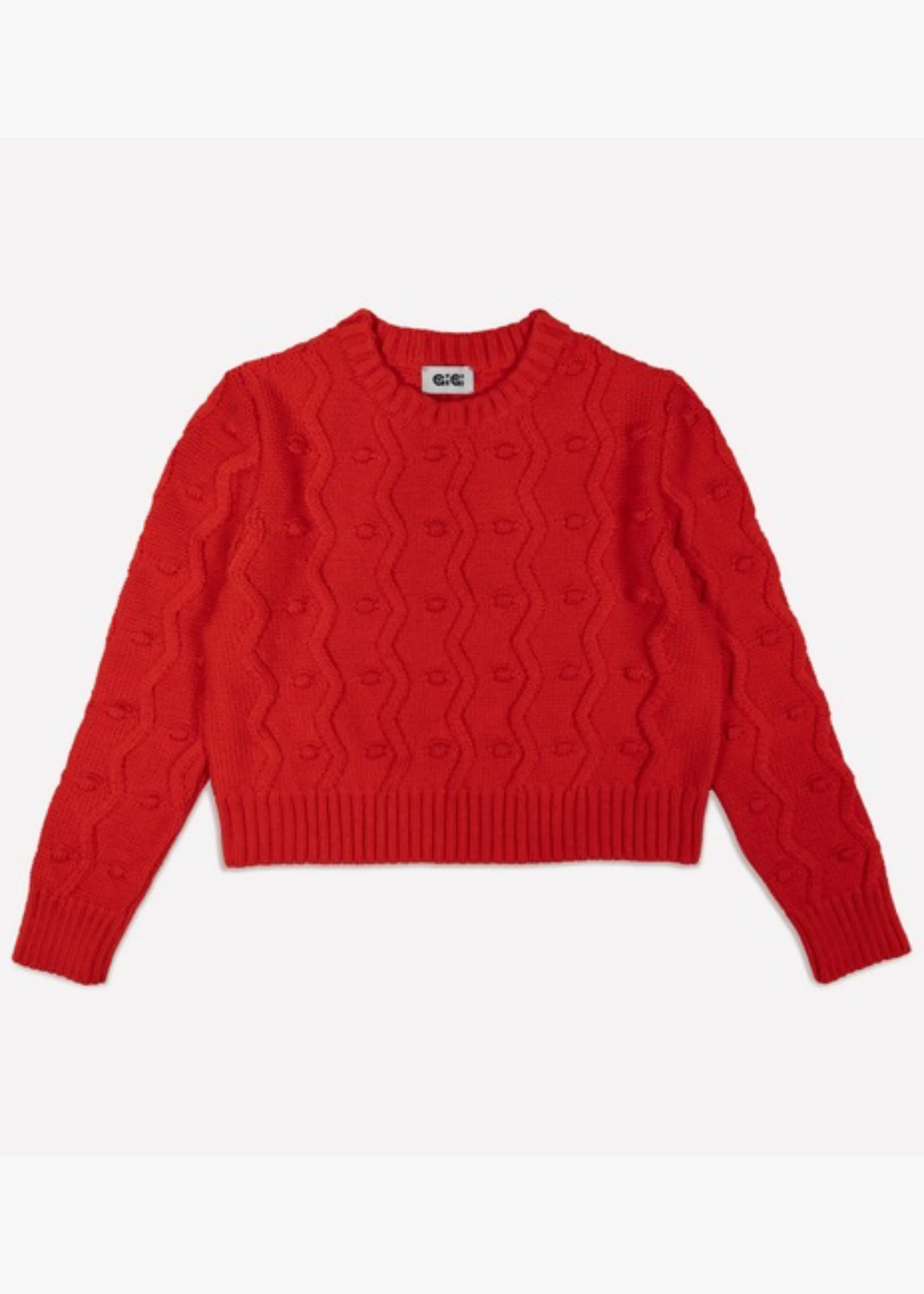 Pom pom sweater, red