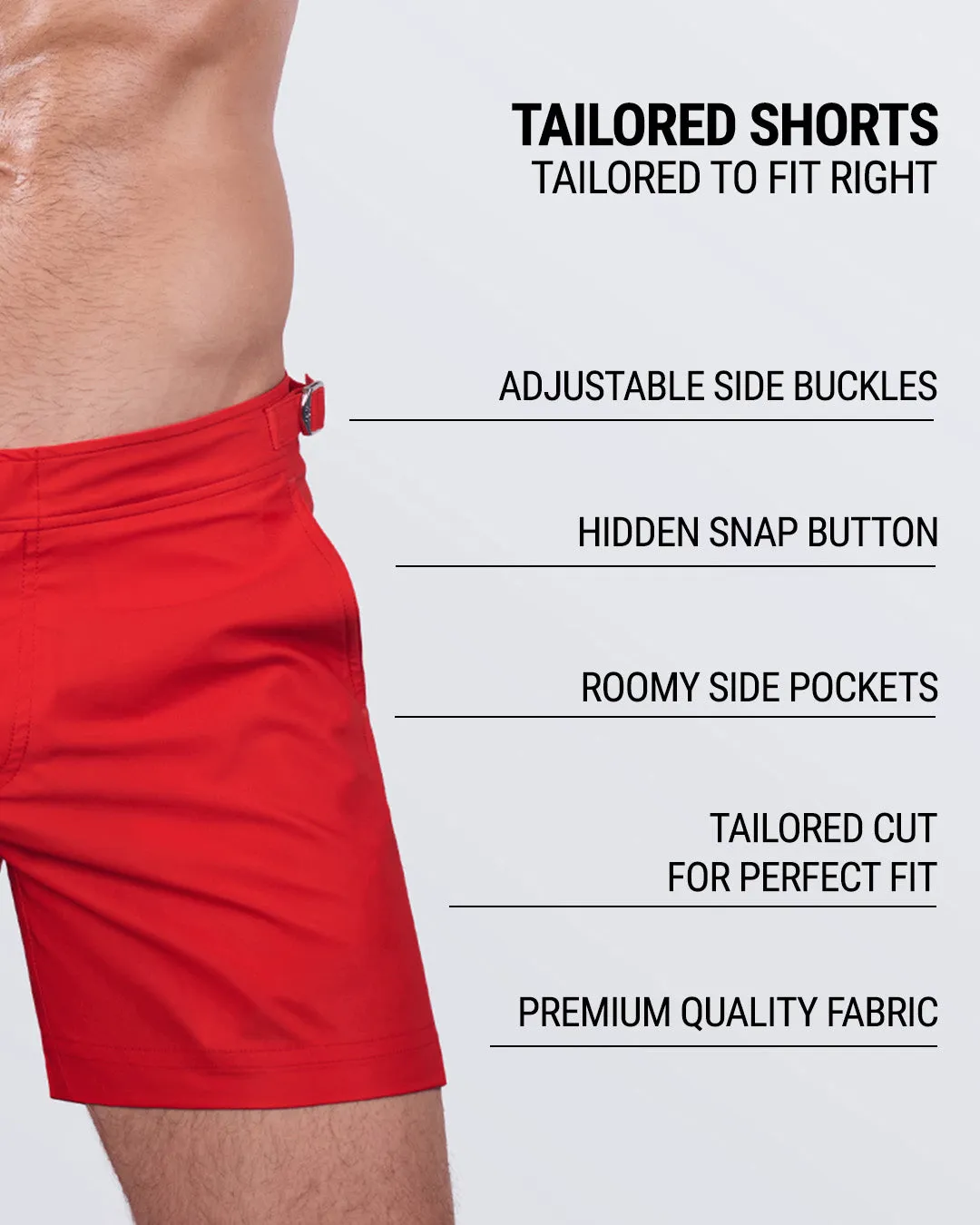 PRIME RED - Tailored Shorts