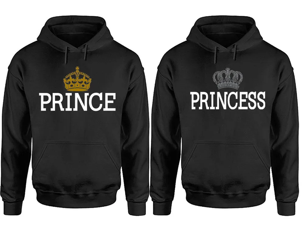 Prince & Princess Couple Pullover Hoodies – Unisex Premium 4-Piece Set | Men’s & Women’s Designs Sold Separately
