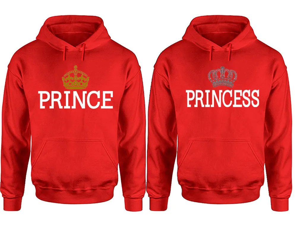 Prince & Princess Couple Pullover Hoodies – Unisex Premium 4-Piece Set | Men’s & Women’s Designs Sold Separately