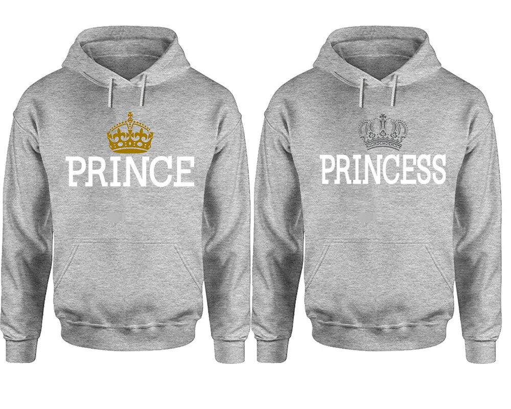 Prince & Princess Couple Pullover Hoodies – Unisex Premium 4-Piece Set | Men’s & Women’s Designs Sold Separately