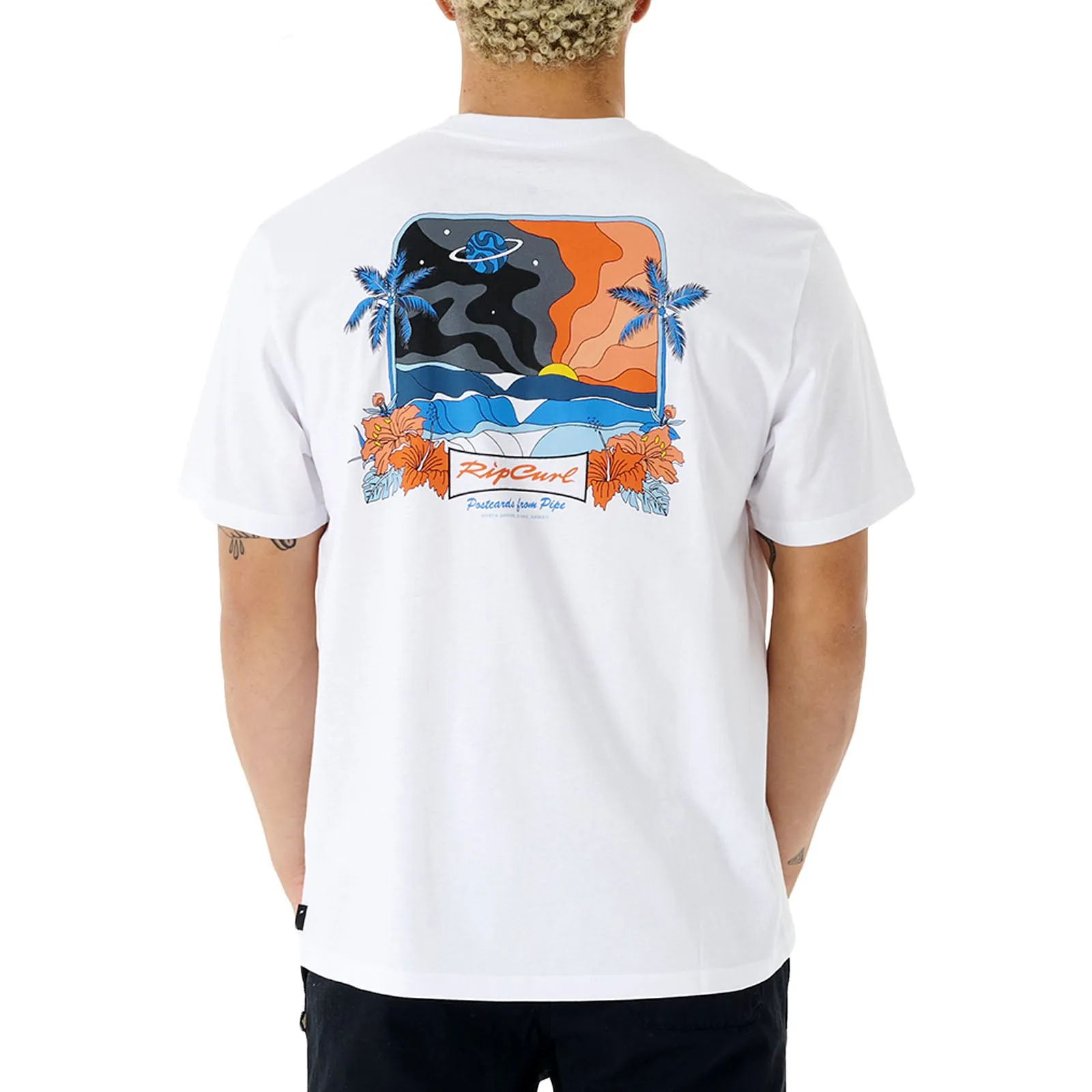 Rip Curl Mens Postcards 2nd Reef Crew Neck Cotton T-Shirt