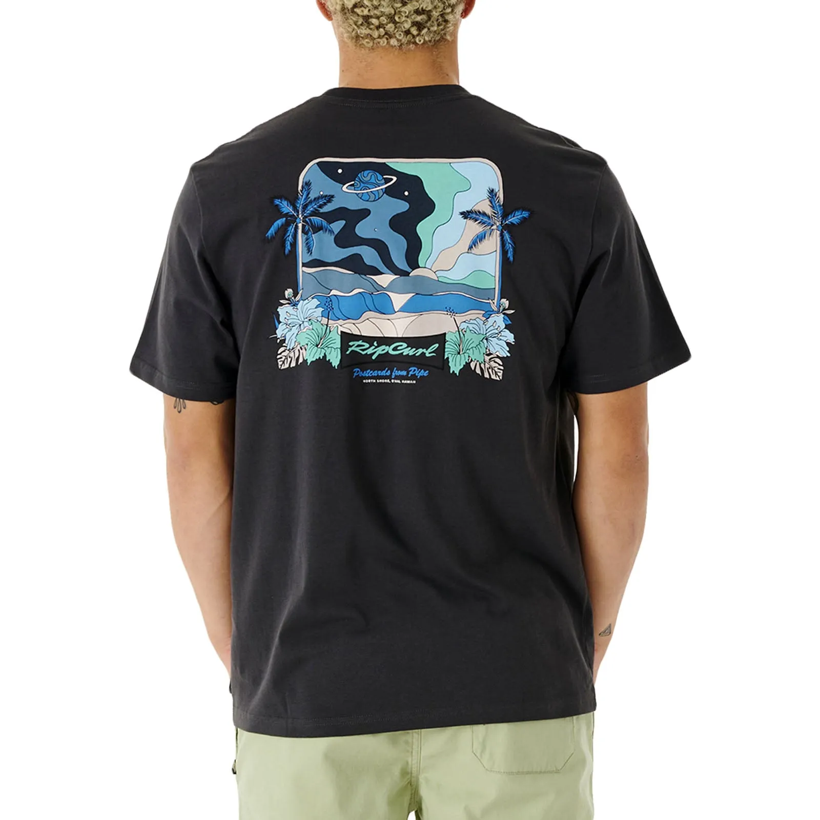 Rip Curl Mens Postcards 2nd Reef Crew Neck Cotton T-Shirt